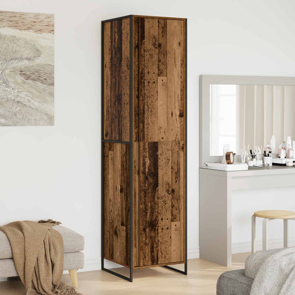 vidaXL Wardrobe with Door 2 pcs Reclaimed Wood 50 x 50 x 200 cm Engineered Wood