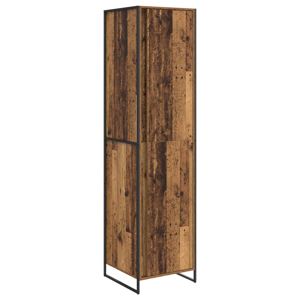 vidaXL Wardrobe with Door 2 pcs Reclaimed Wood 50 x 50 x 200 cm Engineered Wood