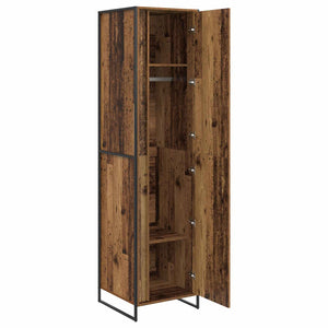 vidaXL Wardrobe with Door 2 pcs Reclaimed Wood 50 x 50 x 200 cm Engineered Wood