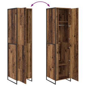 vidaXL Wardrobe with Door 2 pcs Reclaimed Wood 50 x 50 x 200 cm Engineered Wood