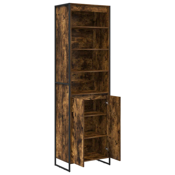 vidaXL Tall Cabinets Smoke Oak 60 x 36 x 200 cm Engineered Wood