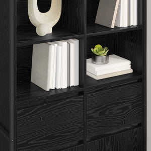 vidaXL Sideboard 2 pcs Black Oak Look 81 x 36 x 150.5 cm