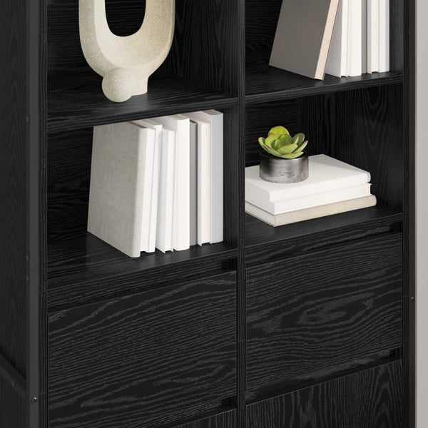 vidaXL Sideboard 2 pcs Black Oak Look 81 x 36 x 150.5 cm