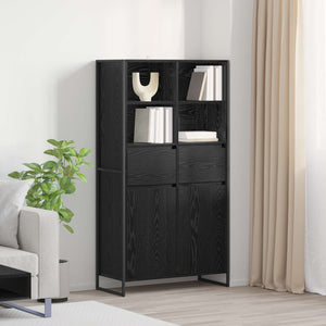 vidaXL Sideboard 2 pcs Black Oak Look 81 x 36 x 150.5 cm