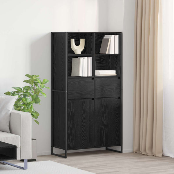 vidaXL Sideboard 2 pcs Black Oak Look 81 x 36 x 150.5 cm