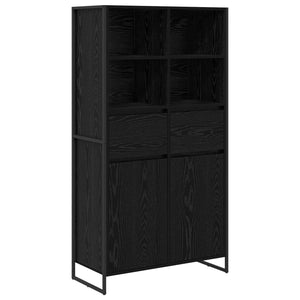 vidaXL Sideboard 2 pcs Black Oak Look 81 x 36 x 150.5 cm