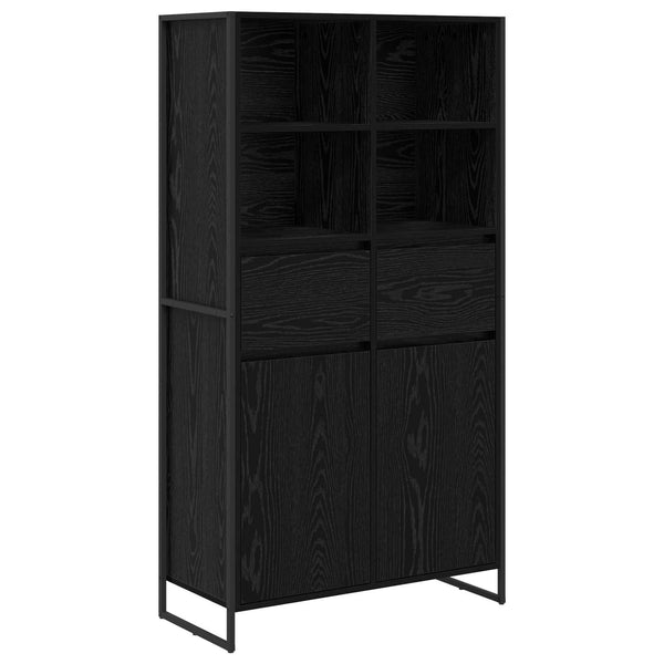 vidaXL Sideboard 2 pcs Black Oak Look 81 x 36 x 150.5 cm