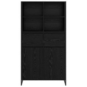 vidaXL Sideboard 2 pcs Black Oak Look 81 x 36 x 150.5 cm
