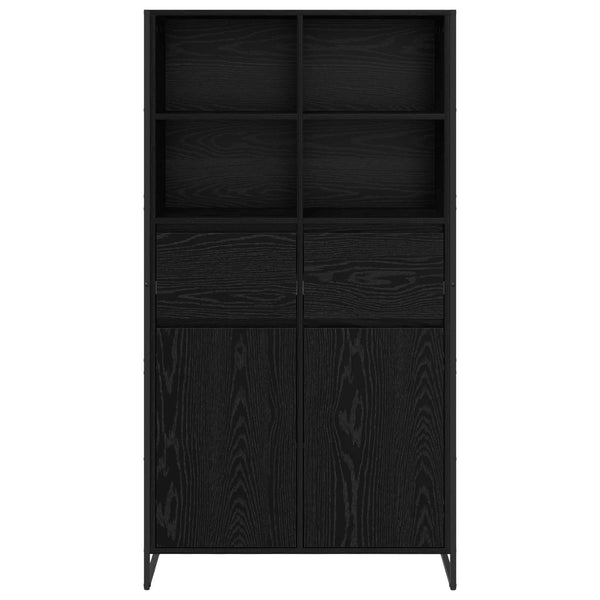 vidaXL Sideboard 2 pcs Black Oak Look 81 x 36 x 150.5 cm