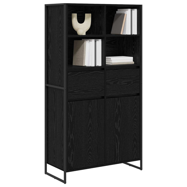 vidaXL Sideboard 2 pcs Black Oak Look 81 x 36 x 150.5 cm