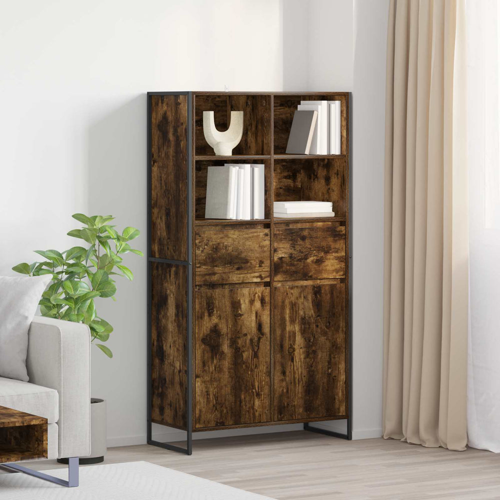 vidaXL Sideboard 2 pcs Smoked Oak 81 x 36 x 150.5 cm Engineered Wood