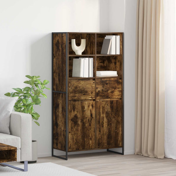vidaXL Sideboard 2 pcs Smoked Oak 81 x 36 x 150.5 cm Engineered Wood