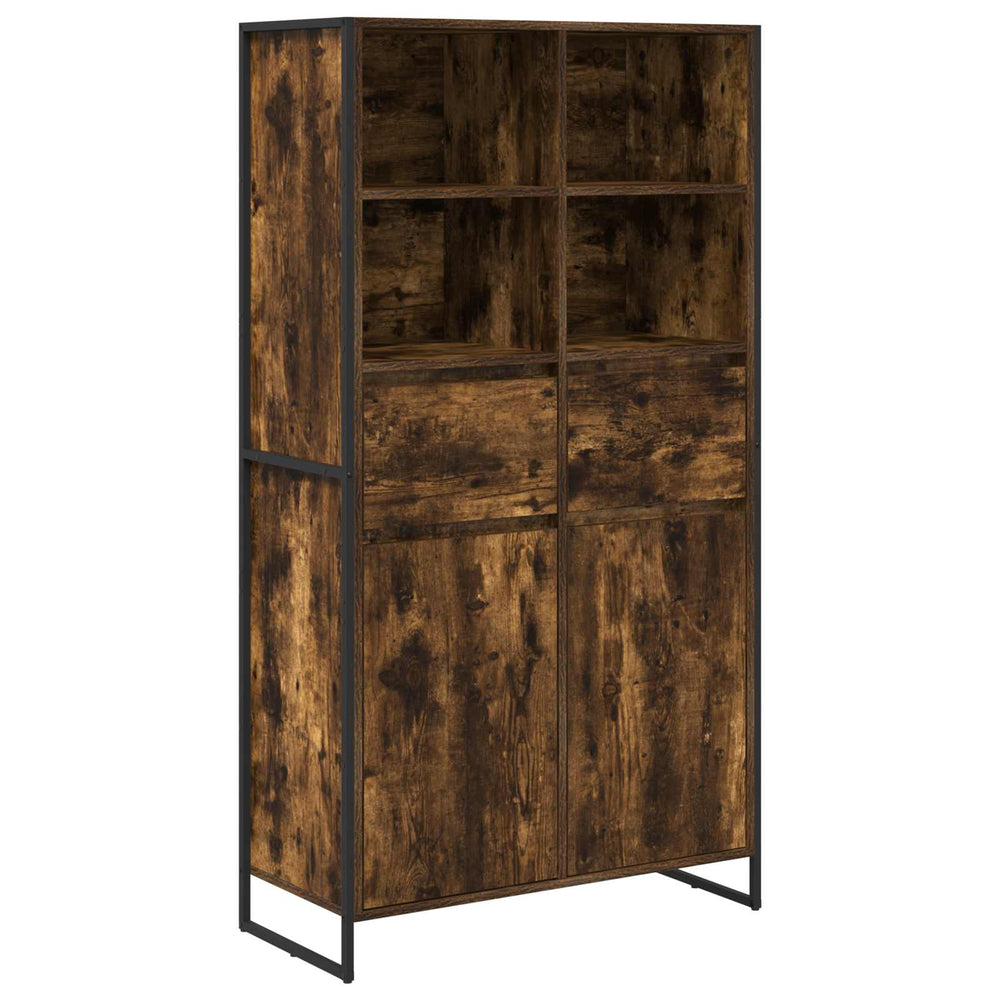 vidaXL Sideboard 2 pcs Smoked Oak 81 x 36 x 150.5 cm Engineered Wood