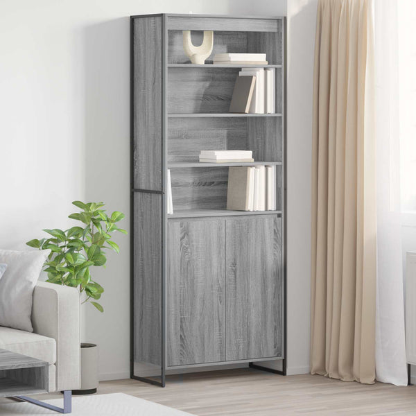 Hoher Schrank Grau Sonoma 79x36x200 cm
