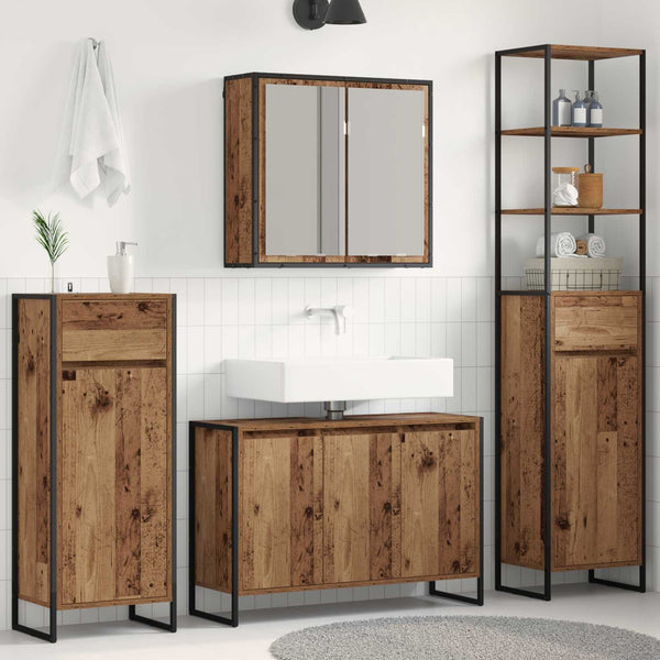 Badezimmermöbel Set Altholz Optik