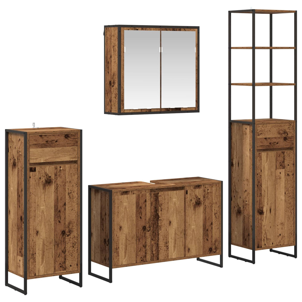 Badezimmermöbel Set Altholz Optik
