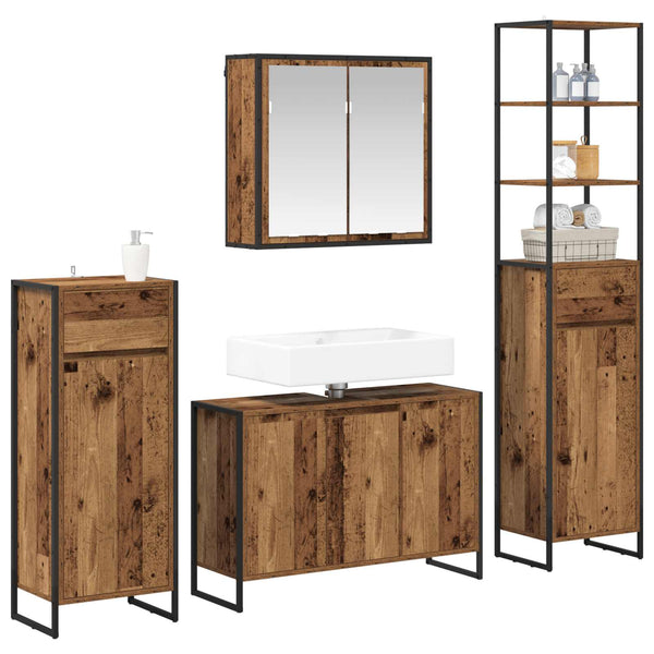 Badezimmermöbel Set Altholz Optik