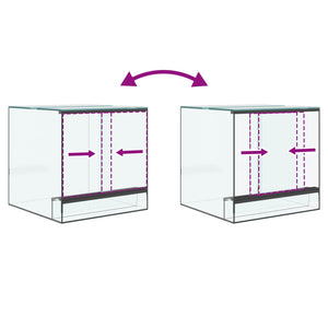 vidaXL Terrarium with Storage Transparent 30 x 30 x 30 cm Glass