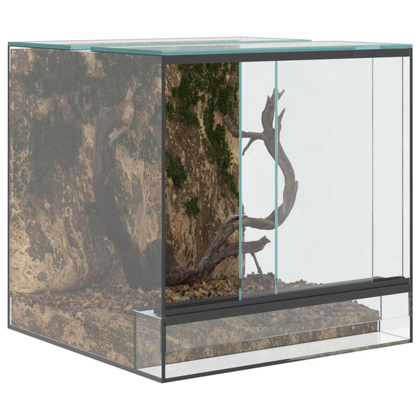 vidaXL Terrarium with Storage Transparent 30 x 30 x 30 cm Glass