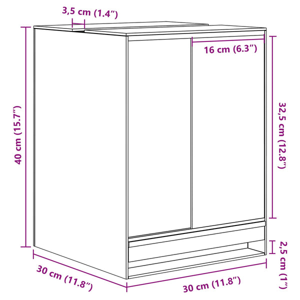vidaXL Terrarium with Storage Transparent 30 x 30 x 40 cm Glass