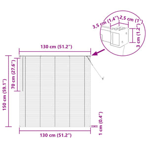 Silbergraue PVC Jalousie 150 x 130 cm