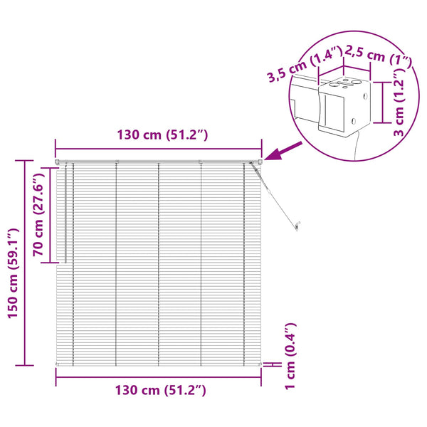 Silbergraue PVC Jalousie 150 x 130 cm