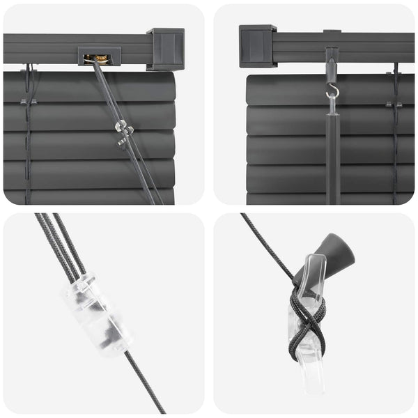 Silbergraue PVC Jalousie 213 x 90 cm