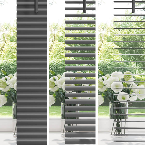 Silbergraue PVC Jalousie 213 x 90 cm