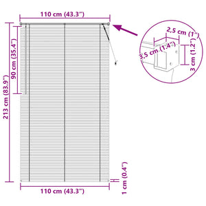 Silber Graue PVC Jalousie 213x110cm
