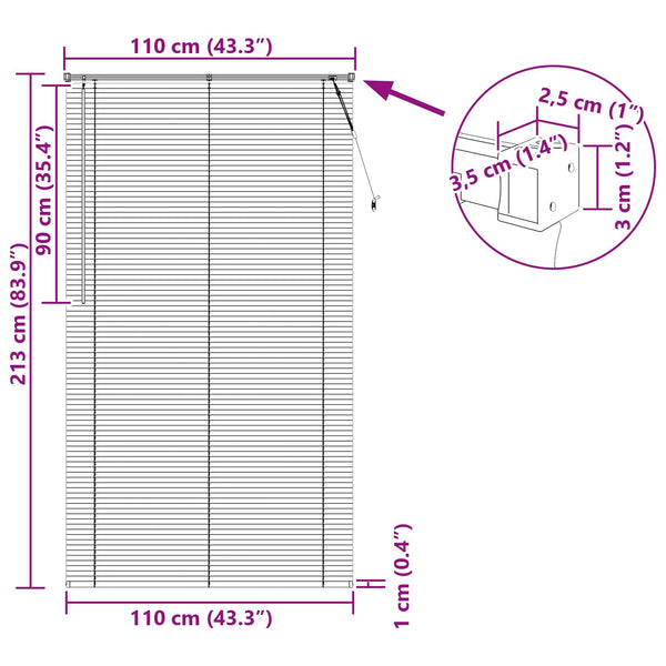 Silber Graue PVC Jalousie 213x110cm