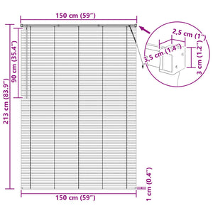 Silber Grau PVC Jalousie 213x150cm