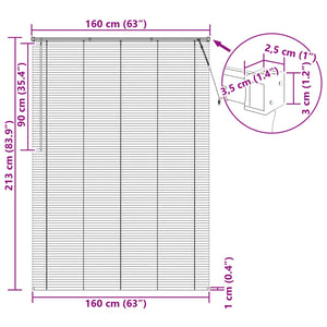 Silber Graue PVC Jalousie 213 x 160 cm
