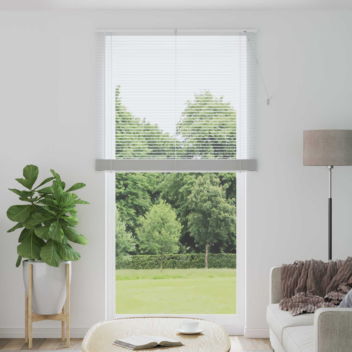 vidaXL Venetian Blind White 213 x 110 cm PVC