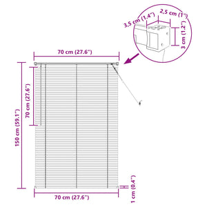 vidaXL Venetian Blind Black 150 x 70 cm PVC