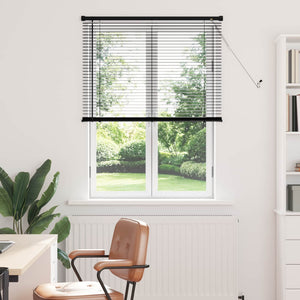 vidaXL Venetian Blind Black 150 x 100 cm PVC