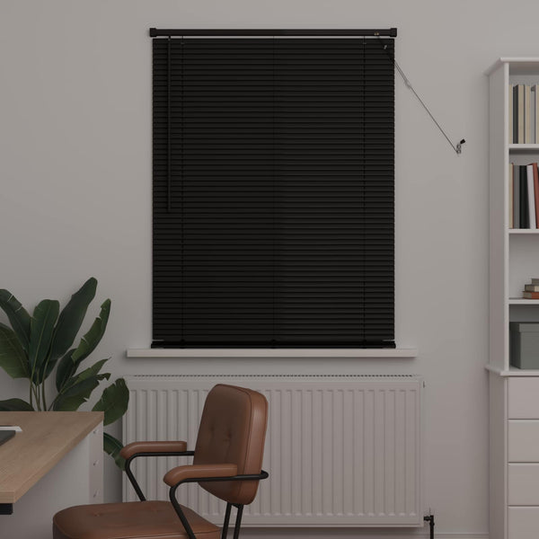 vidaXL Venetian Blind Black 150 x 100 cm PVC