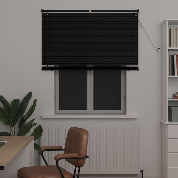 vidaXL Venetian Blind Black 150 x 120 cm PVC