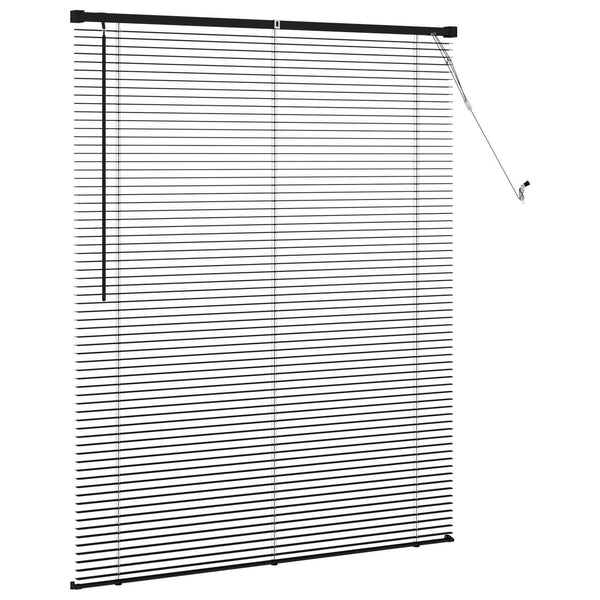 vidaXL Venetian Blind Black 150 x 120 cm PVC