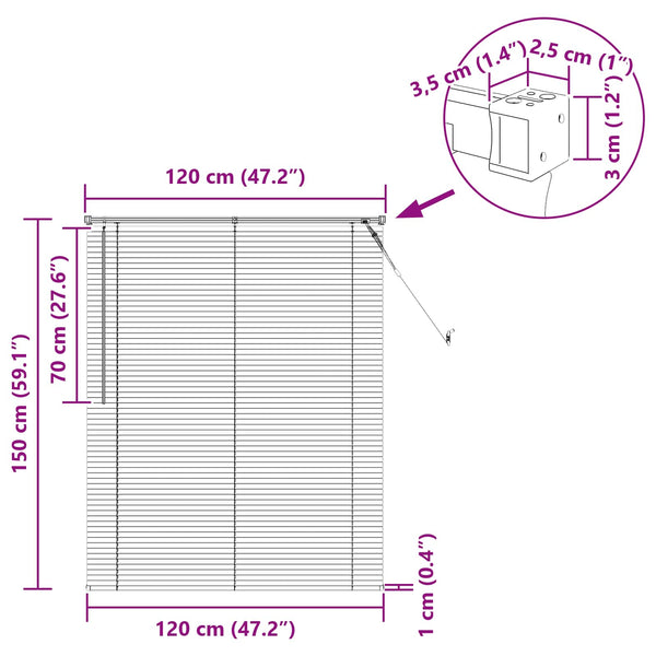 vidaXL Venetian Blind Black 150 x 120 cm PVC