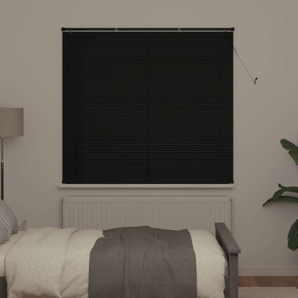 vidaXL Venetian Blind Black 150 x 160 cm PVC