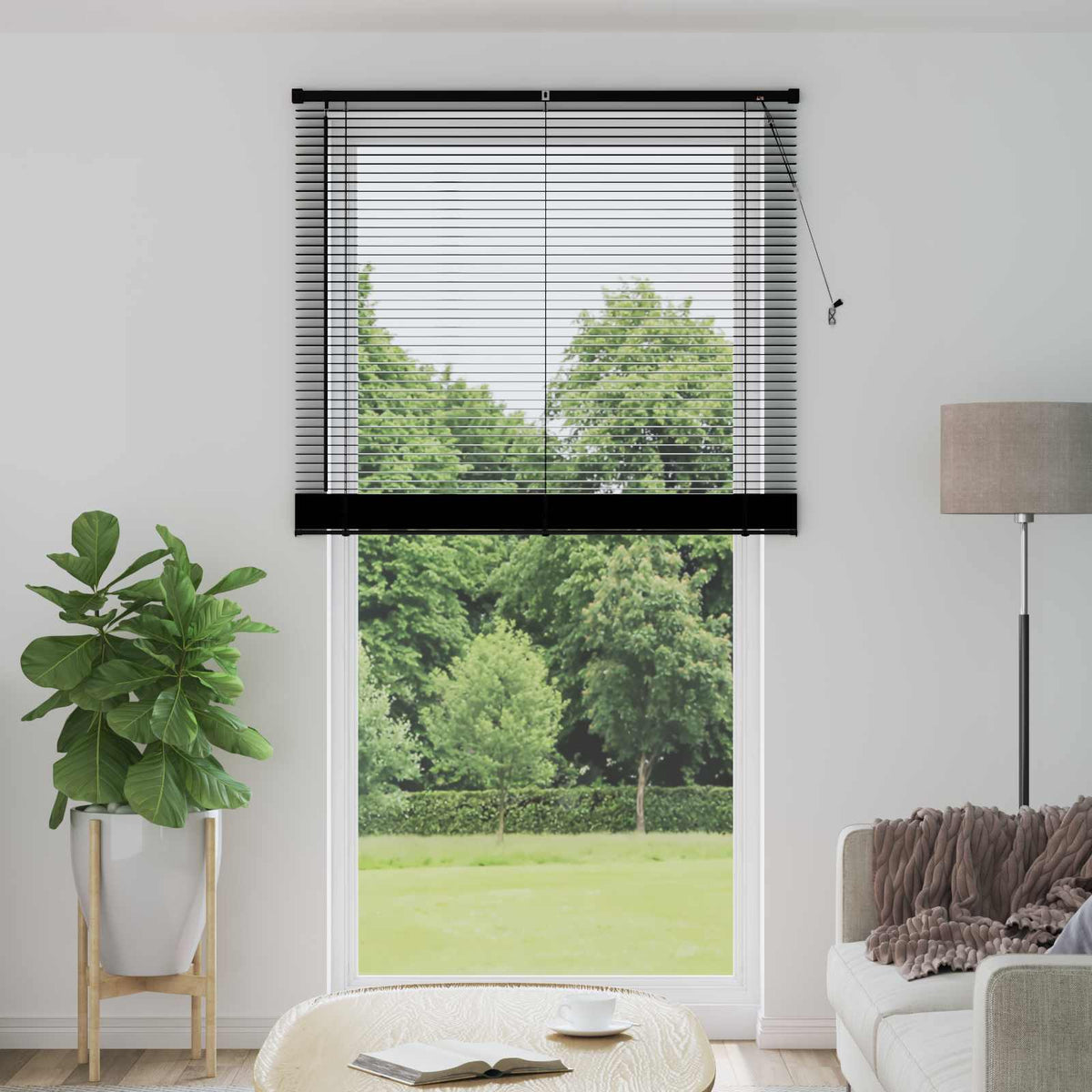 vidaXL Venetian Blind Black 213 x 110 cm PVC