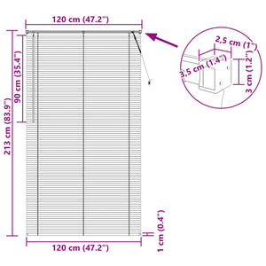 vidaXL Venetian Blind Black 213 x 120 cm PVC