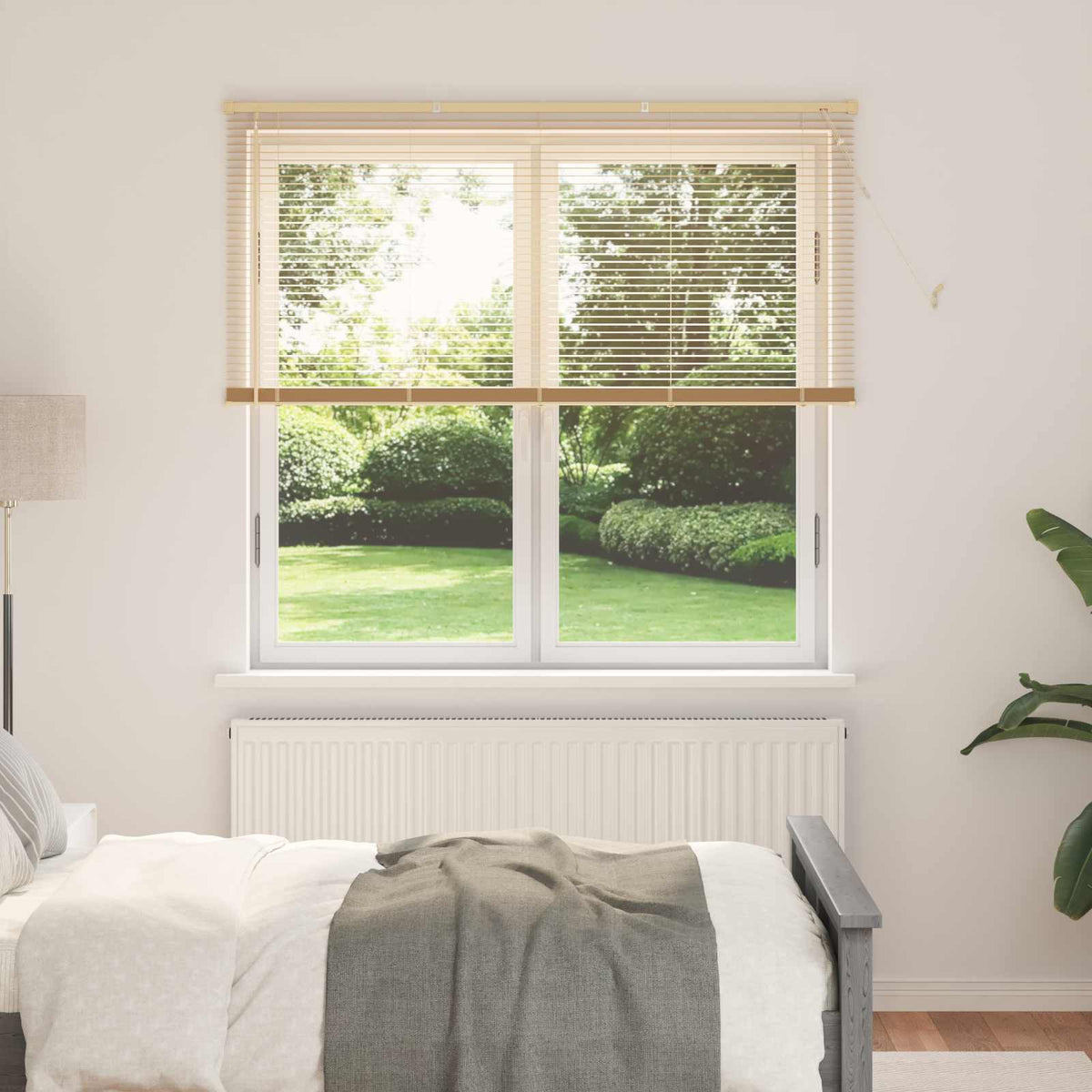 vidaXL Venetian Blind Light Brown with Pattern 150 x 140 cm PVC
