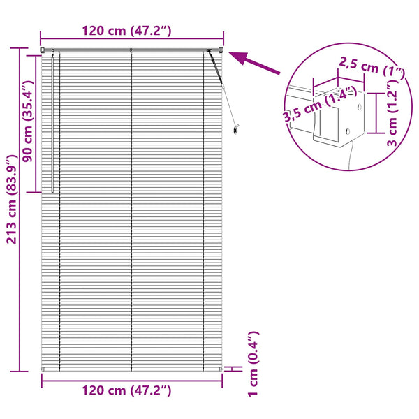 vidaXL Venetian Blind Light Brown with Pattern 213 x 120 cm PVC