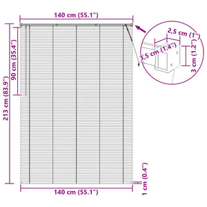 vidaXL Venetian Blind Light Brown with Pattern 213 x 140 cm PVC