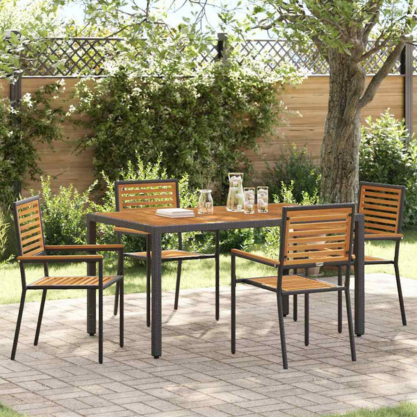 Garten Stapelstühle 4er Set Braun/Schwarz