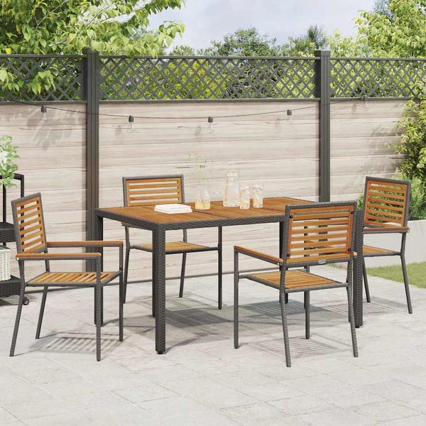 Garten Stapelstühle 4er Set Braun/Schwarz