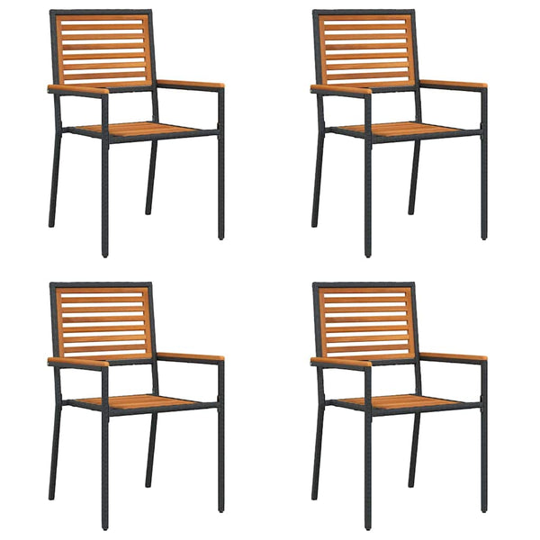 Garten Stapelstühle 4er Set Braun/Schwarz