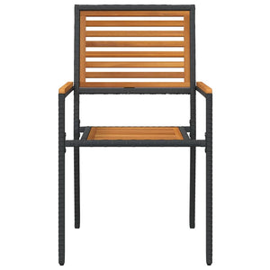 Garten Stapelstühle 4er Set Braun/Schwarz