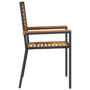 Garten Stapelstühle 4er Set Braun/Schwarz